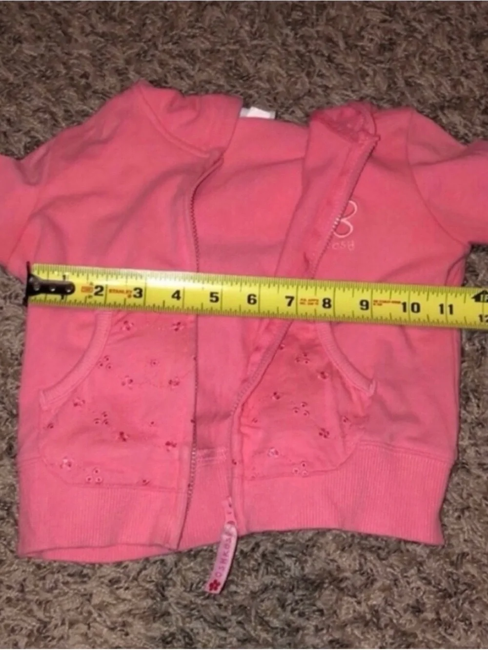 OshKosh Jacket Y2K Coral Pink Zip Up Long Sleeve Casual Hoodie Girls Sz 2T